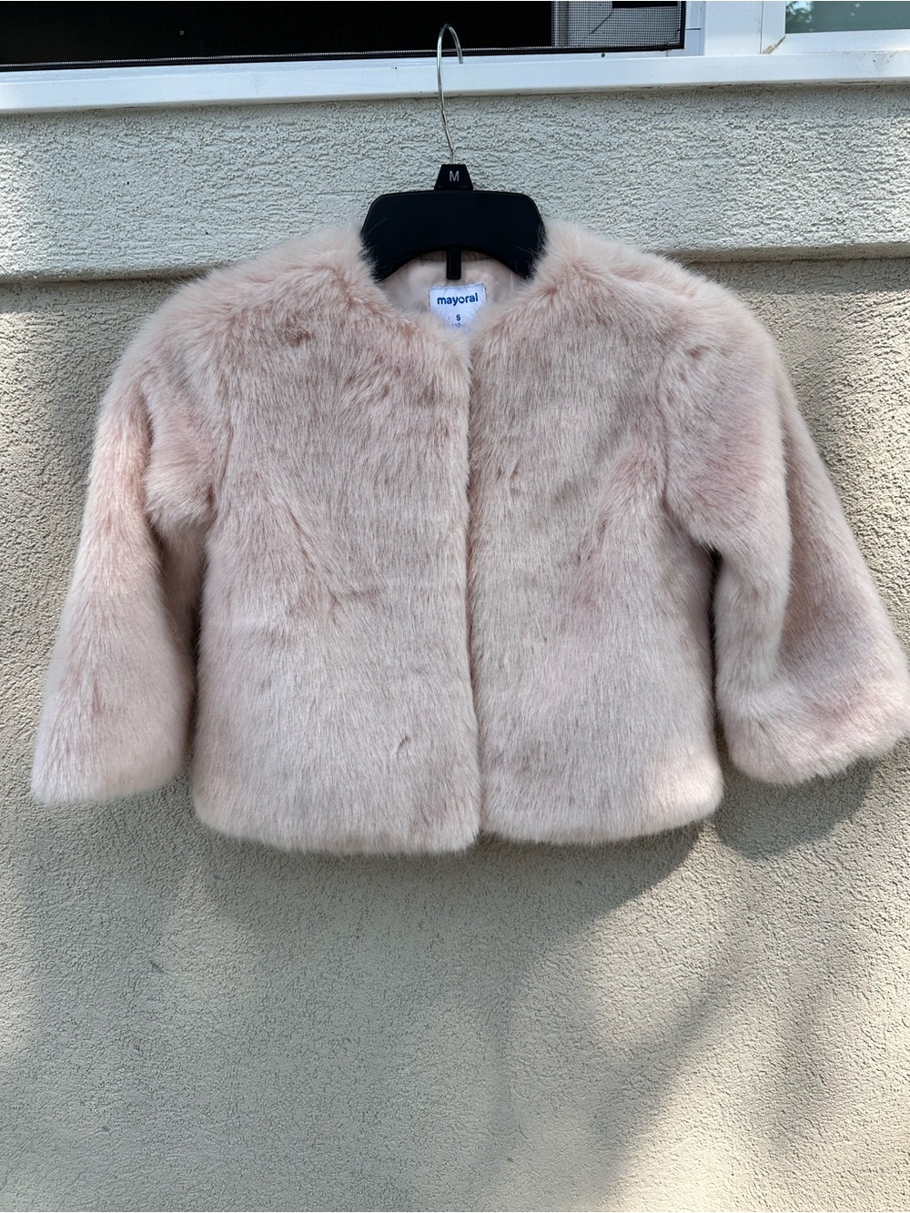 Mayoral Pink Faux Fur Jacket for Kids EUC